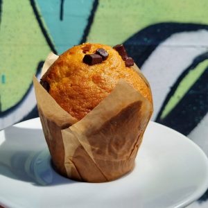 Muffin vanille fourré pâte à tartiner noisette