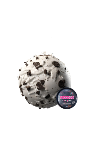 boule de glace à l crème glacée vanillée et brisures de biscuits chocolatés