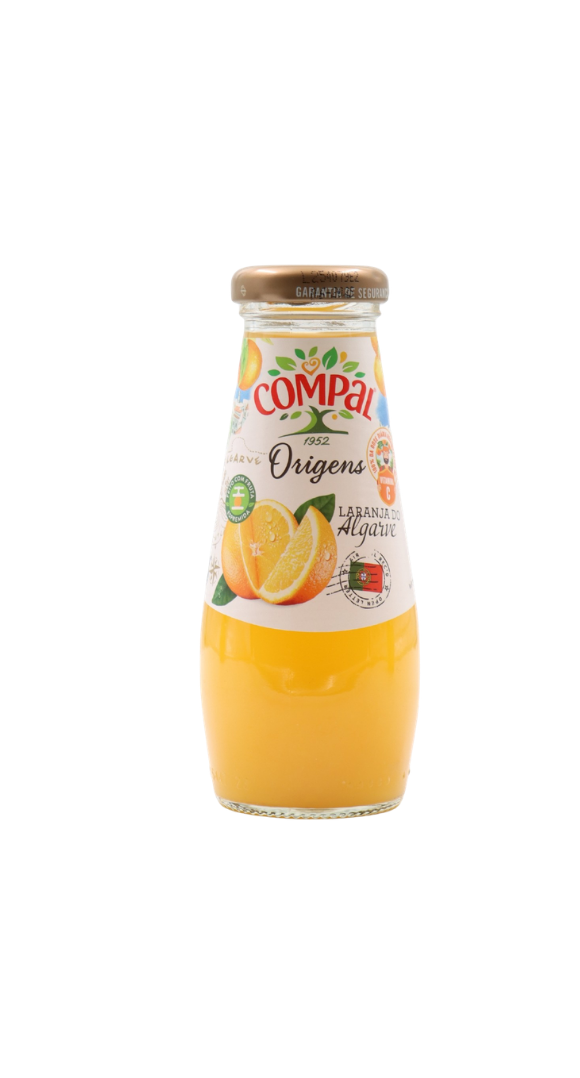 jus compal orange algarve bouteille verre