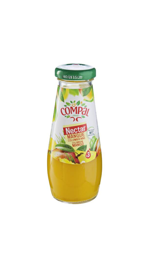compal mangue colombie jus fruit bouteille verre