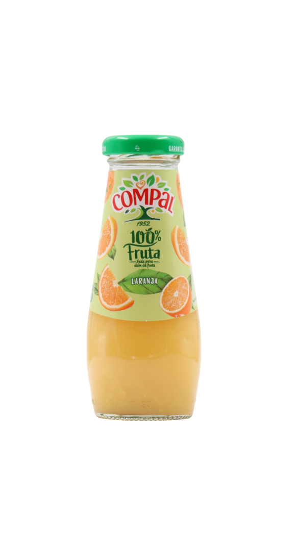 compal 100 pourcent orange jus bouteille verre