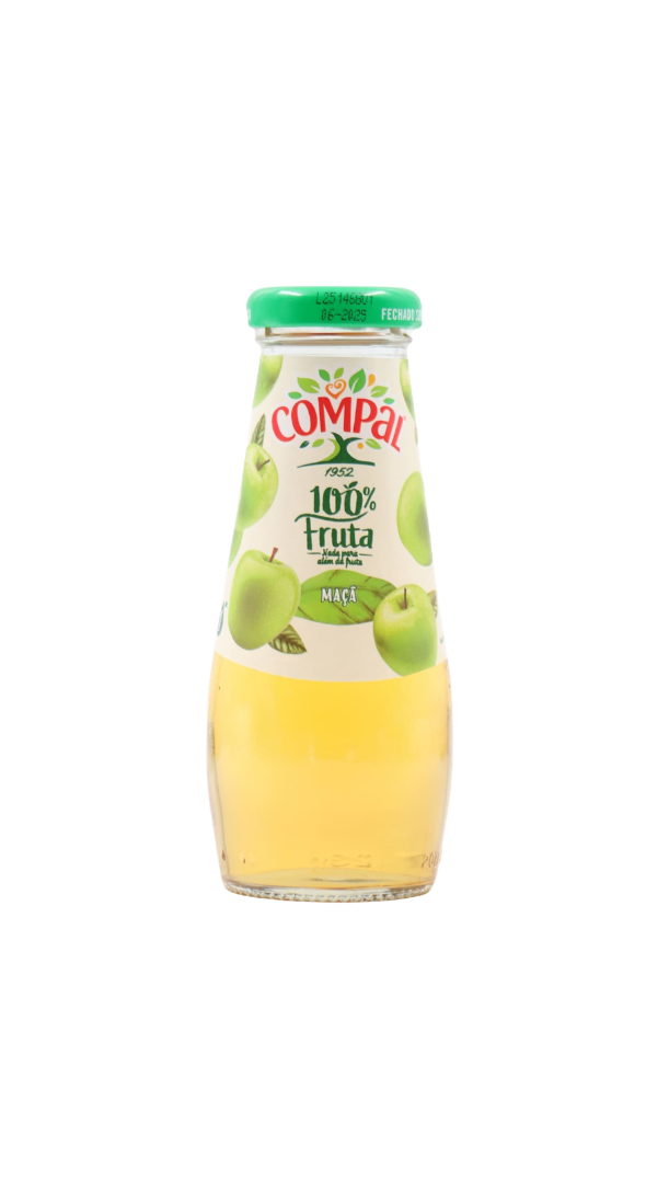 compal 100 pourcent pomme jus bouteille verre